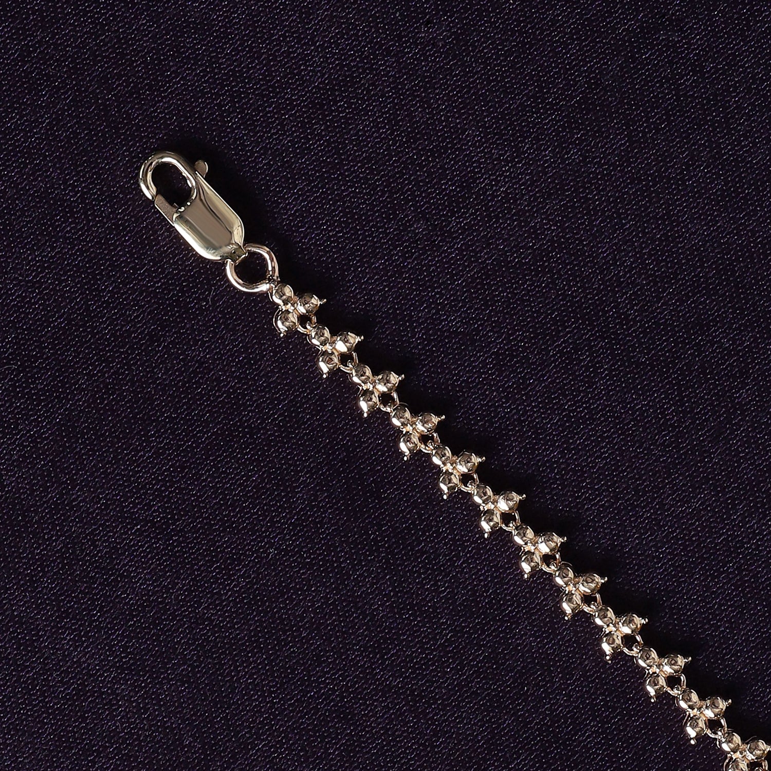 Round Shape Lab Created Moissanite Diamond 4.4MM Width Link Chain Necklace