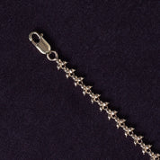Round Shape Lab Created Moissanite Diamond 4.4MM Width Link Chain Necklace