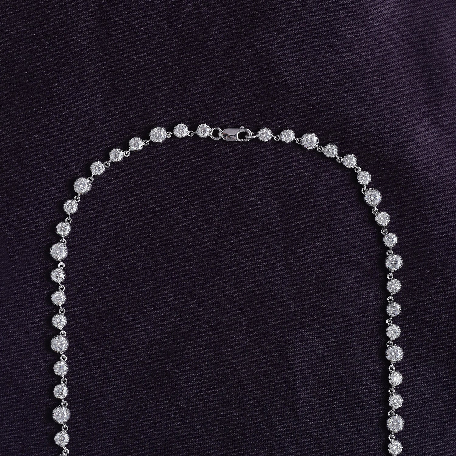 Tennis Choker Chain Necklaces In Lab Created Moissanite