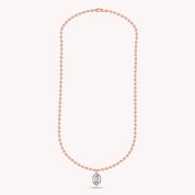 Hexagon Bezel Set 3MM Ball Chain Necklace 2.80 Carat Lab Created Moissanite Solitaire Pendant Necklace