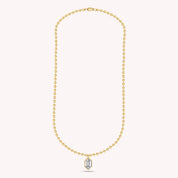 Hexagon Bezel Set 3MM Ball Chain Necklace 2.80 Carat Lab Created Moissanite Solitaire Pendant Necklace