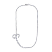 Tennis Bezel Set Initial Letter Lab Created Moissanite Necklace
