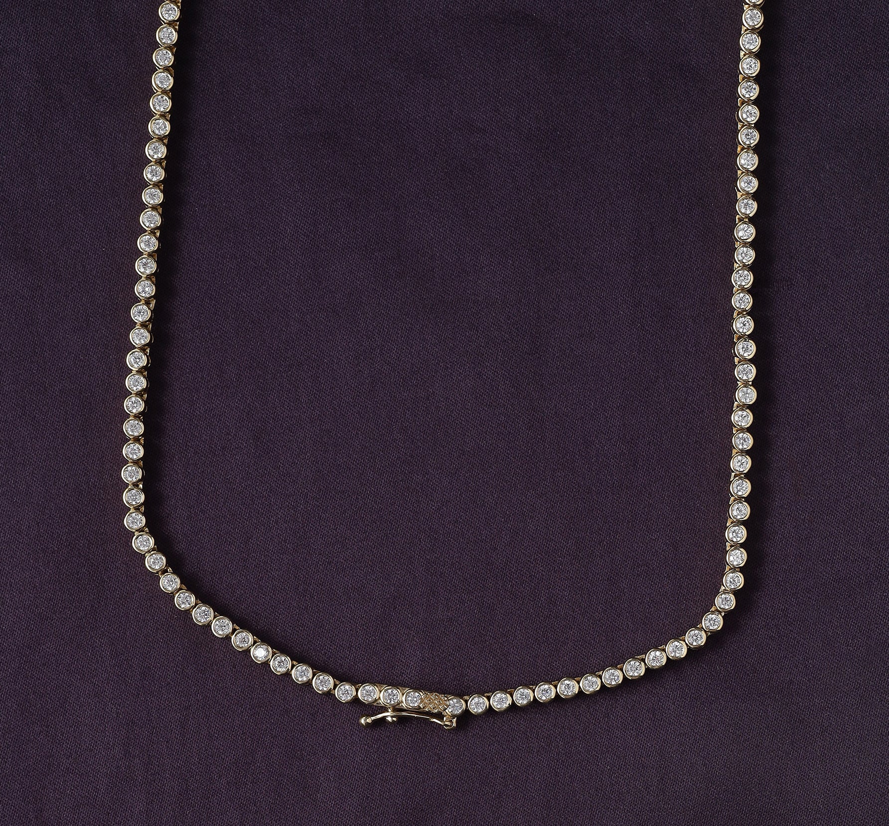 Tennis Bezel Set Initial Letter Lab Created Moissanite Necklace