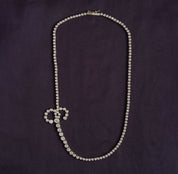 Tennis Bezel Set Initial Letter White Cubic Zirconia Necklace