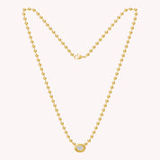 Fancy Shape Solitaire Lab Created Moissanite 3.00MM Bead Chain Necklace