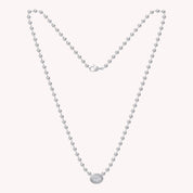 Fancy Shape Solitaire Lab Created Moissanite 3.00MM Bead Chain Necklace