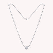 Fancy Shape Solitaire Lab Created Moissanite 3.00MM Bead Chain Necklace