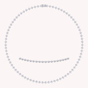 Tennis Link Chain Necklace in Lab Created Moissanite