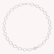 Teardrop Link Chain Necklace In Lab Created Moissanite