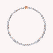 Two Tone Choker Tennis Necklaces For Women 27.00 Carat Round Lab Created Moissanite