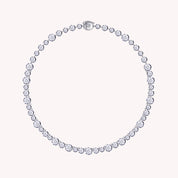 Two Tone Choker Tennis Necklaces For Women 27.00 Carat Round Lab Created Moissanite