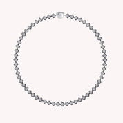 Asscher Shape White Cubic Zirconia Full Circle Tennis Necklace