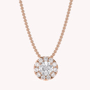 Halo Solitaire Lab Grown Diamond Pendant Necklace