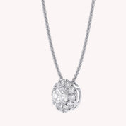Halo Solitaire Lab Grown Diamond Pendant Necklace