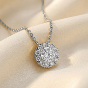 Halo Solitaire Lab Grown Diamond Pendant Necklace