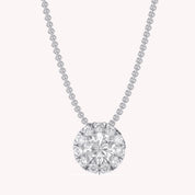 Halo Solitaire Lab Grown Diamond Pendant Necklace