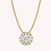 Halo Solitaire Lab Grown Diamond Pendant Necklace