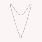 3mm Bead Chain 16" Necklace with Three Stone Chain Connector