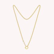 3mm Bead Chain 16" Necklace with Three Stone Chain Connector