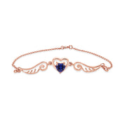Angel Wings with Heart Chain Bracelet