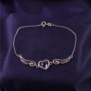 Angel Wings with Heart Chain Bracelet