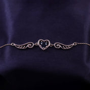 Angel Wings with Heart Chain Bracelet