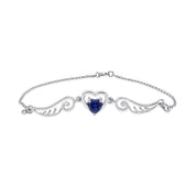 Angel Wings with Heart Chain Bracelet