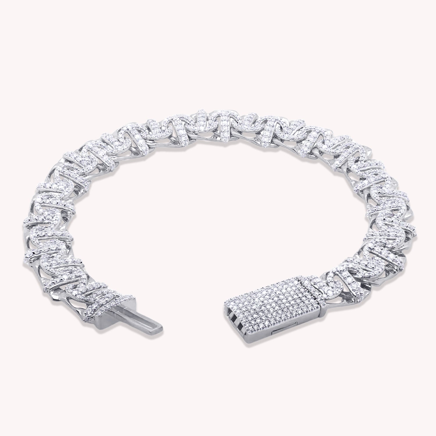 Lab Created Moissanite 10MM Width Chino Miami Cuban Link Bracelet