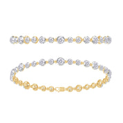 Round Shape Lab Created Moissanite Tennis Link Chain Bracelet