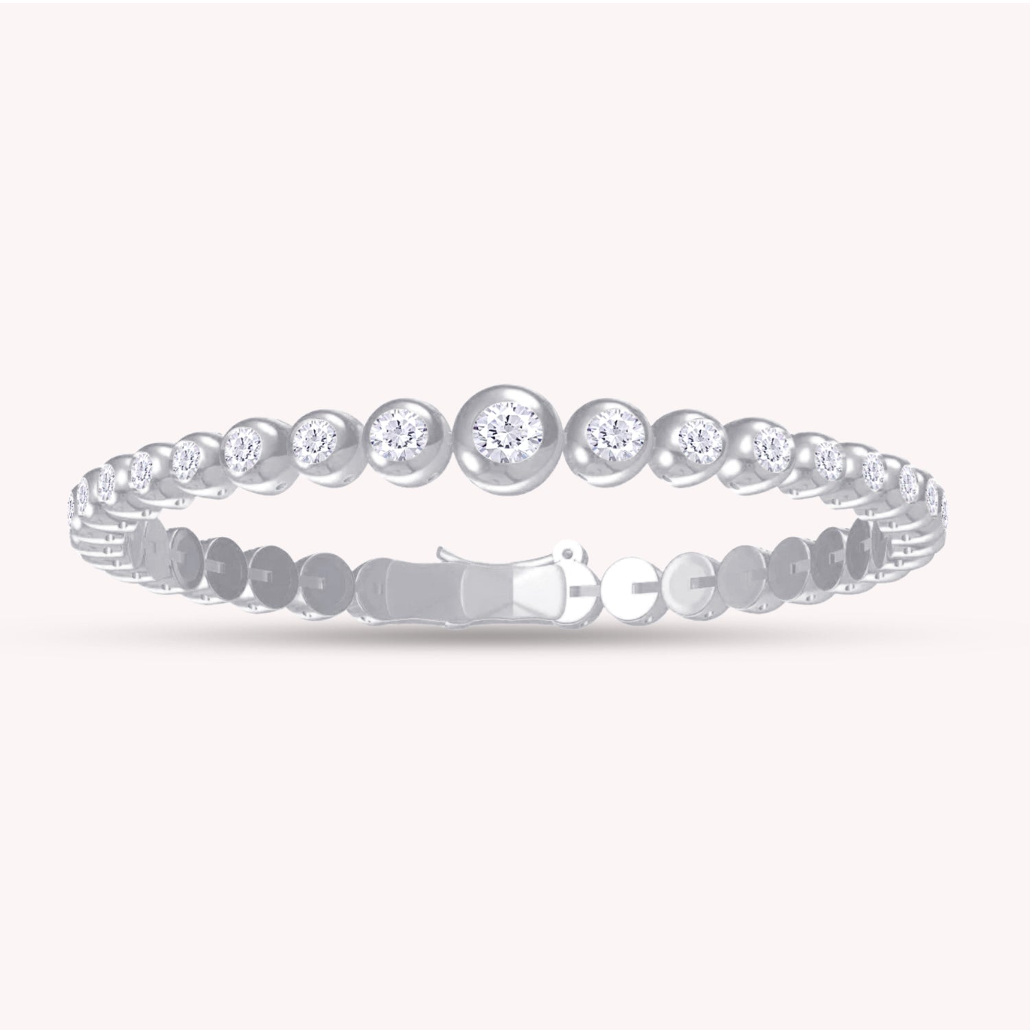 Tennis Bracelet White Cubic Zirconia with Lobster Claw Clasp