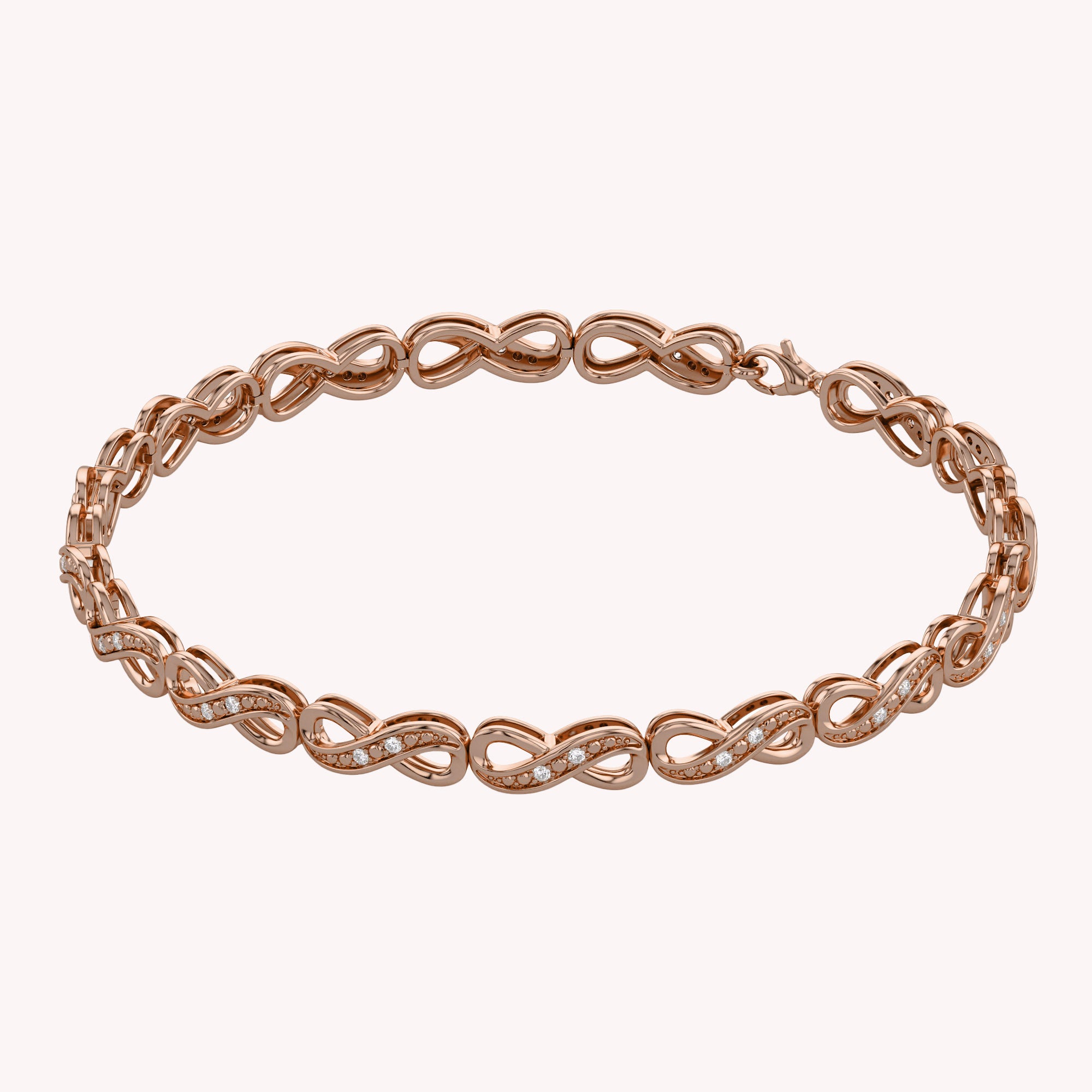 Infinity Style Lab Grown Diamond Bracelet 7.25 Inch