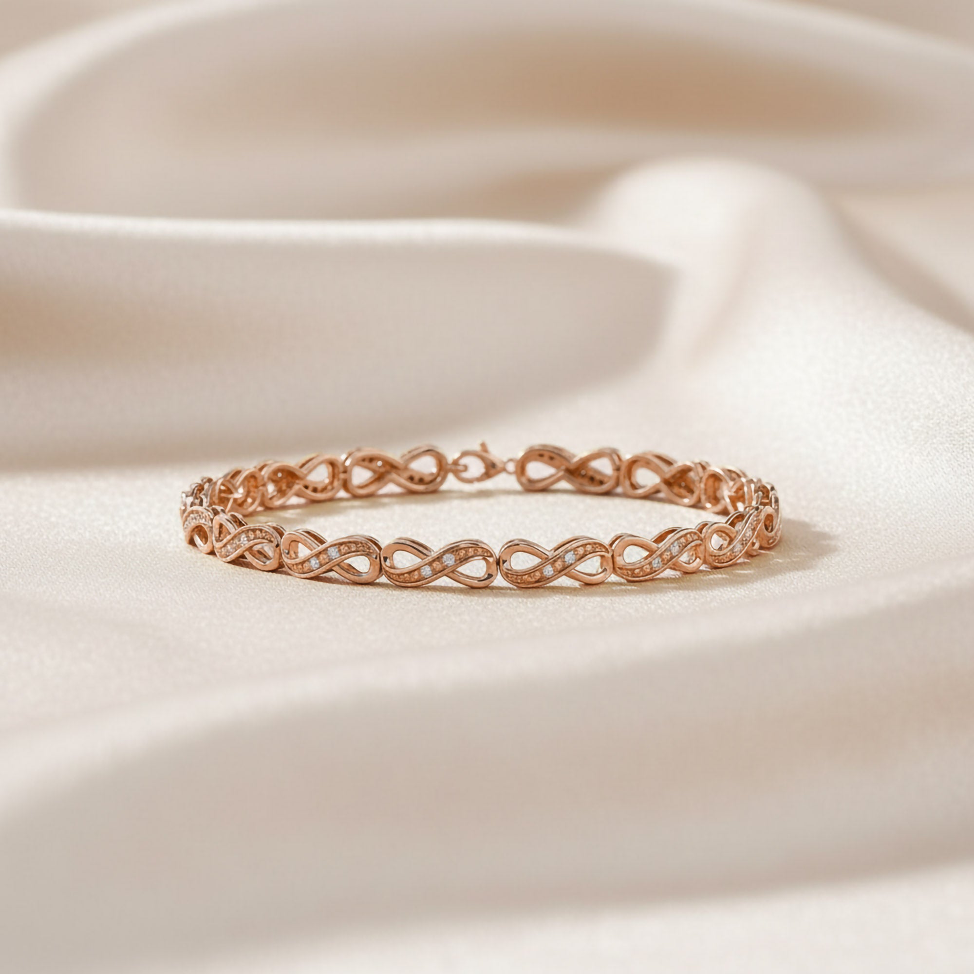 Infinity Style Lab Grown Diamond Bracelet 7.25 Inch
