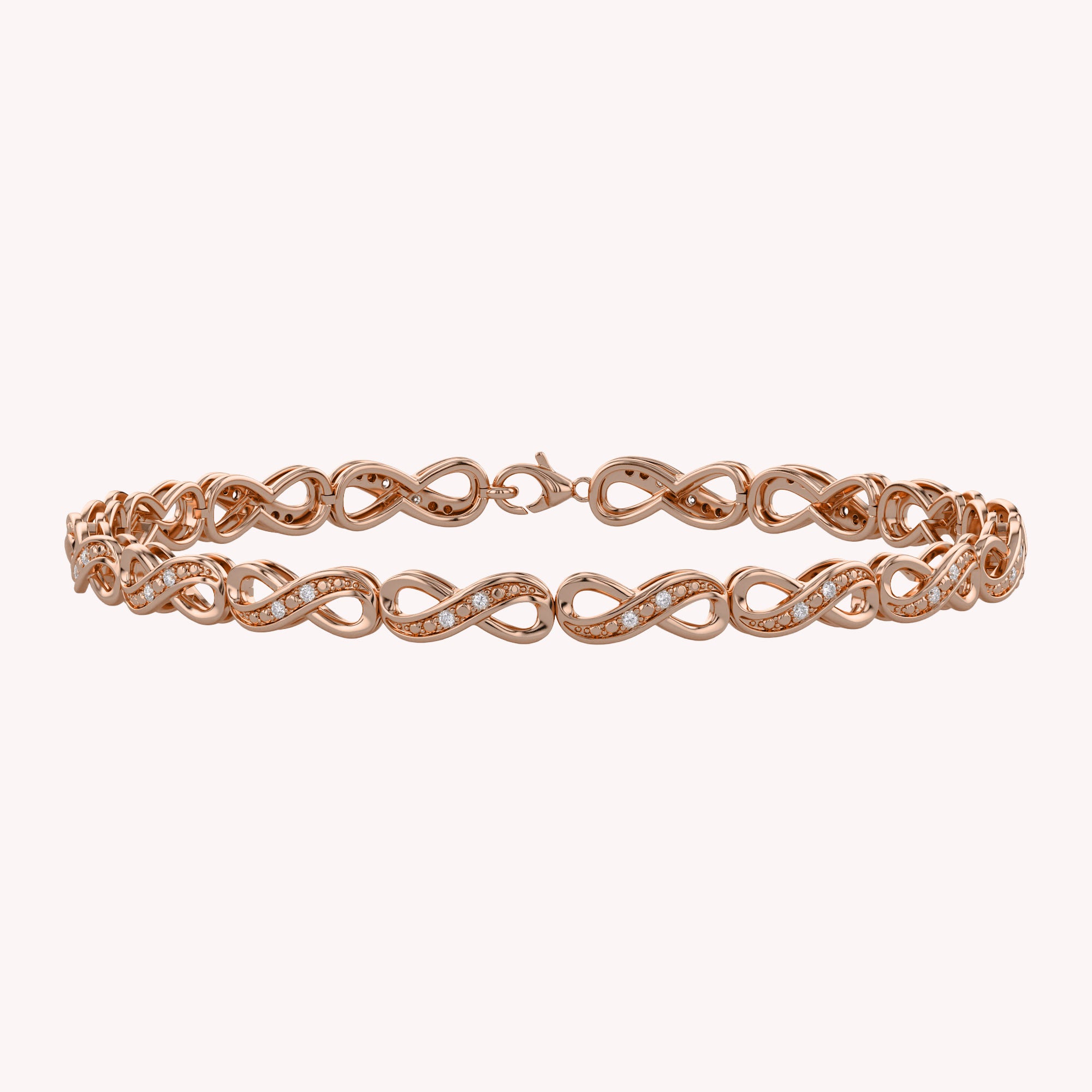 Infinity Style Lab Grown Diamond Bracelet 7.25 Inch