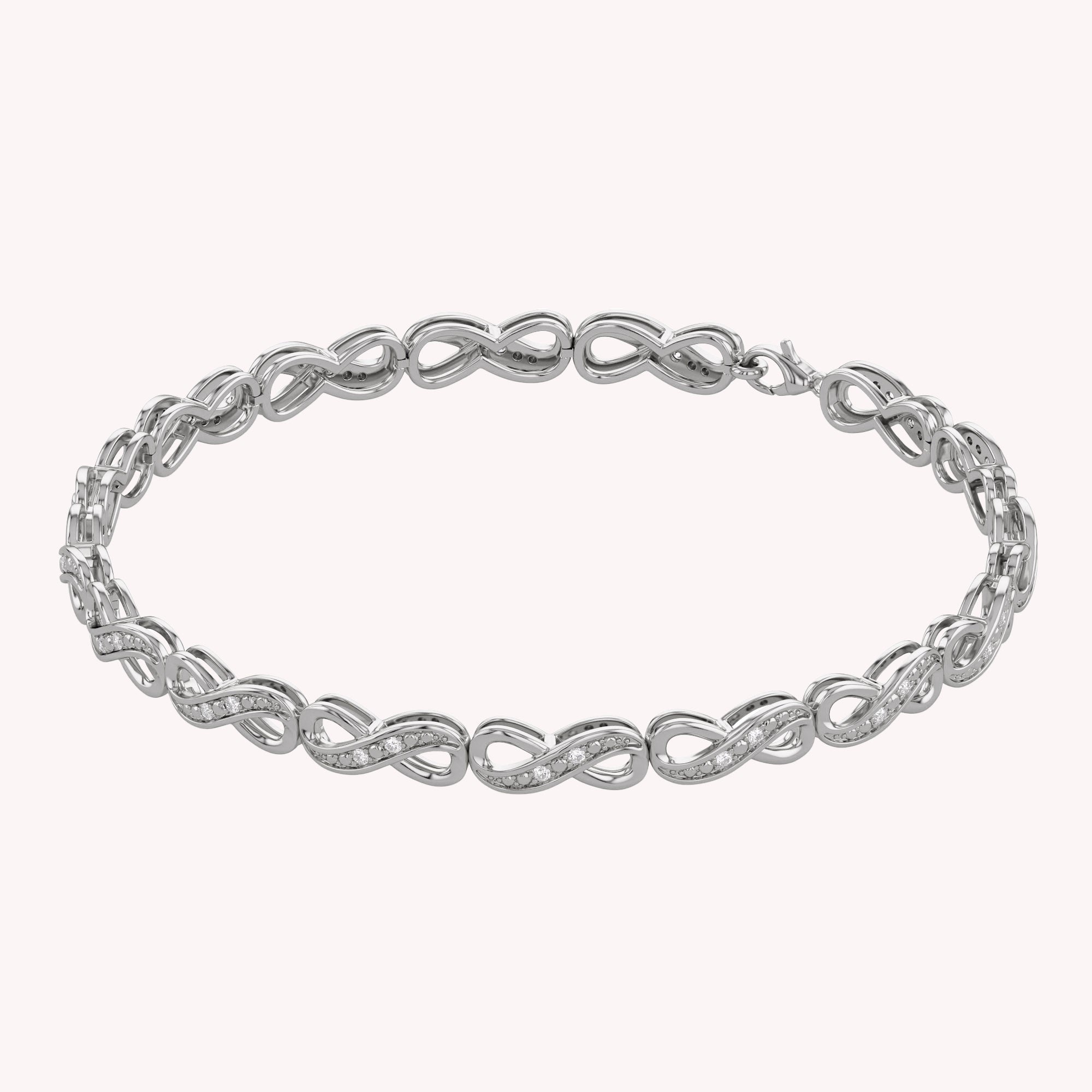 Infinity Style Lab Grown Diamond Bracelet 7.25 Inch