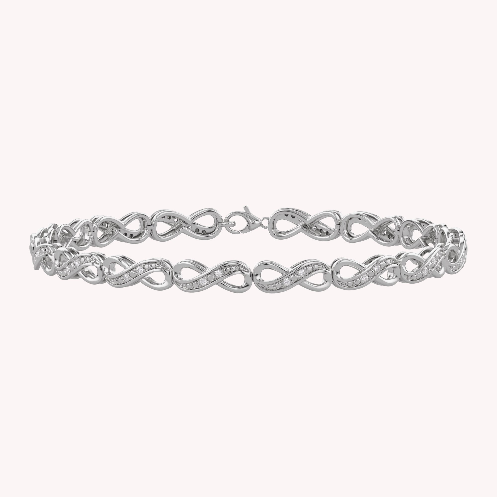 Infinity Style Lab Grown Diamond Bracelet 7.25 Inch
