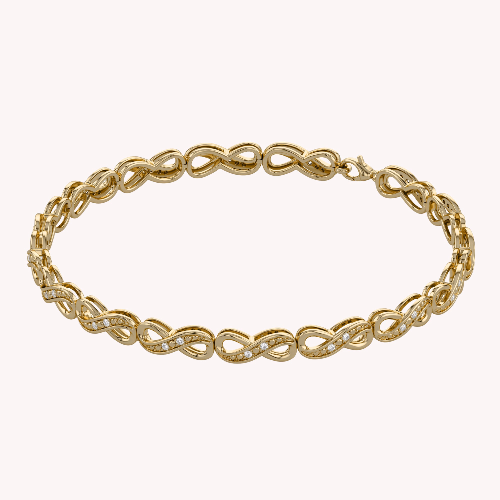 Infinity Style Lab Grown Diamond Bracelet 7.25 Inch