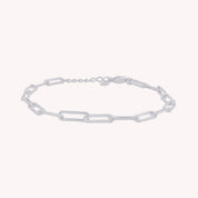 Adjustable Paper Clip Chain Bracelet 7" Length +1"