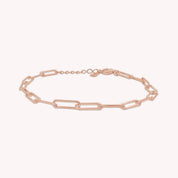 Adjustable Paper Clip Chain Bracelet 7" Length +1"