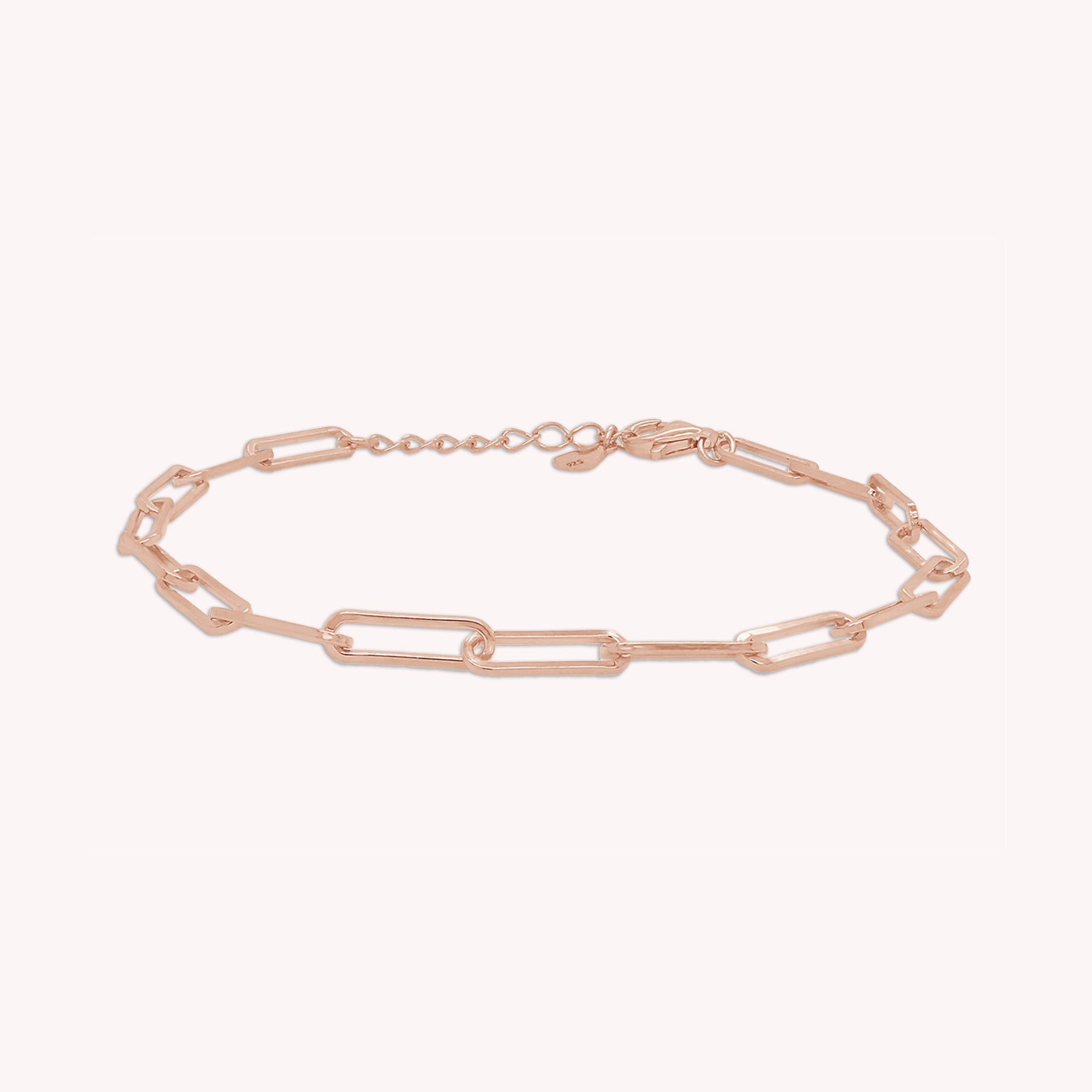 Adjustable Paper Clip Chain Bracelet 7" Length +1"