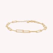 Adjustable Paper Clip Chain Bracelet 7" Length +1"