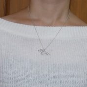 Dachshund Dog Charm Pendant Necklace 925 Sterling Silver