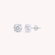 IGI CERTIFIED 1 to 10 Carat LAB GROWN Solitaire Diamond Stud Earrings Round Cut 4 Prong Screw Back in 14k Solid Gold (F-G Color, VS1-VS2 Eye Clean Clarity)