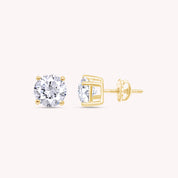 IGI CERTIFIED 1 to 10 Carat LAB GROWN Solitaire Diamond Stud Earrings Round Cut 4 Prong Screw Back in 14k Solid Gold (F-G Color, VS1-VS2 Eye Clean Clarity)