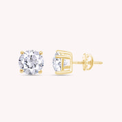 IGI CERTIFIED 1 to 10 Carat LAB GROWN Solitaire Diamond Stud Earrings Round Cut 4 Prong Screw Back in 14k Solid Gold (F-G Color, VS1-VS2 Eye Clean Clarity)