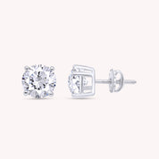 IGI CERTIFIED 1 to 10 Carat LAB GROWN Solitaire Diamond Stud Earrings Round Cut 4 Prong Screw Back in 14k Solid Gold (F-G Color, VS1-VS2 Eye Clean Clarity)
