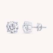 IGI CERTIFIED 1 to 10 Carat LAB GROWN Solitaire Diamond Stud Earrings Round Cut 4 Prong Screw Back in 14k Solid Gold (F-G Color, VS1-VS2 Eye Clean Clarity)