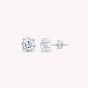 IGI CERTIFIED 1 to 10 Carat LAB GROWN Solitaire Diamond Stud Earrings Round Cut 4 Prong Screw Back in 14k Solid Gold (F-G Color, VS1-VS2 Eye Clean Clarity)