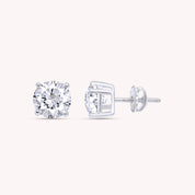 IGI CERTIFIED 1 to 10 Carat LAB GROWN Solitaire Diamond Stud Earrings Round Cut 4 Prong Screw Back in 14k Solid Gold (F-G Color, VS1-VS2 Eye Clean Clarity)