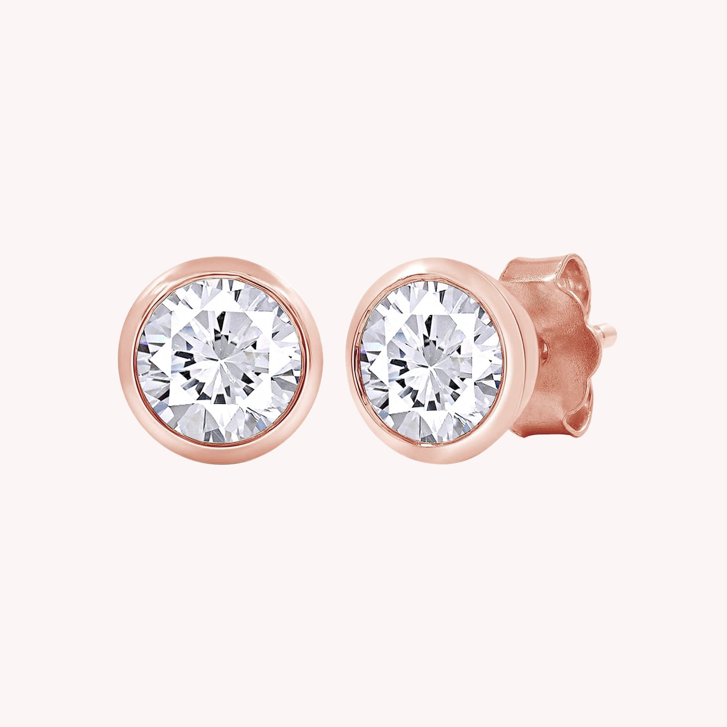 5MM Solitaire Lab Grown Diamond Stud Earrings