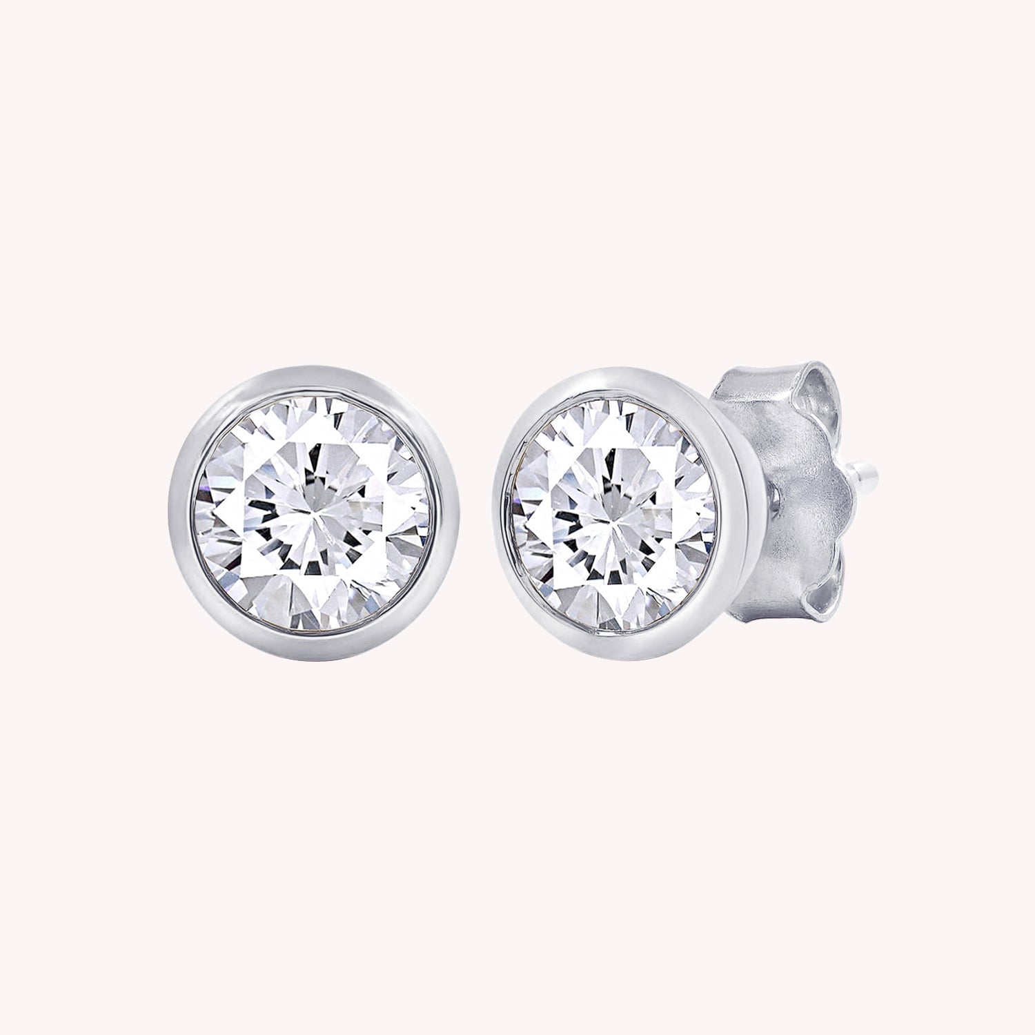 5MM Solitaire Lab Grown Diamond Stud Earrings
